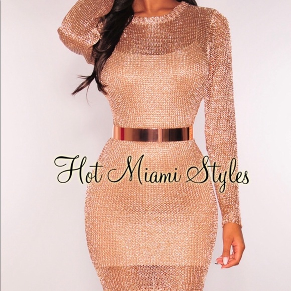 rose gold net dress